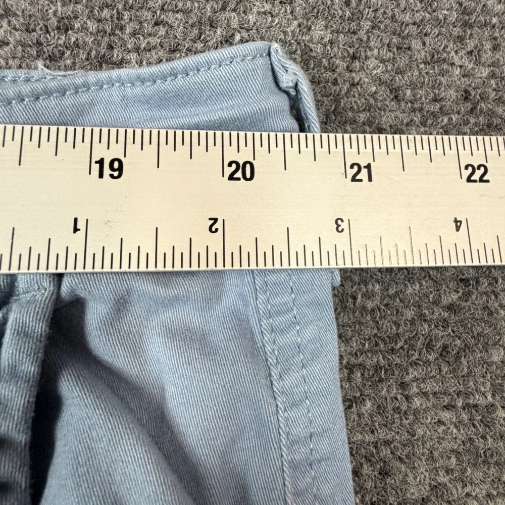 George Mens Size W40 Chino Shorts Light Blue Twill Flat Front Casual Summer